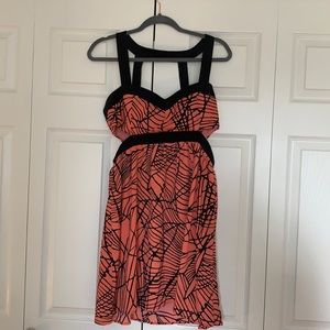 Mini dress with side cut outs